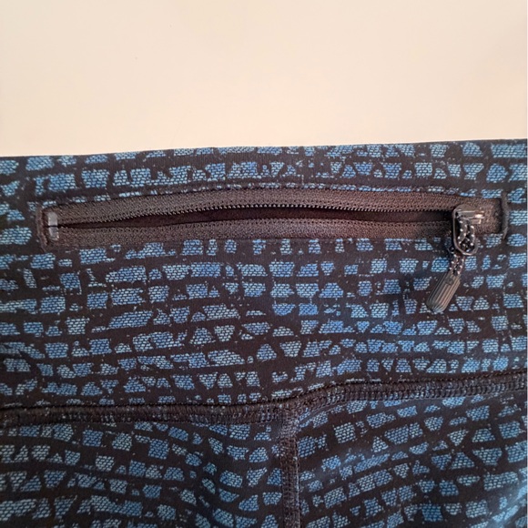 Lululemon Pace Rival Crop Shatter Weave Desert Teal Alberta Lake Black Size 10 - Picture 7 of 10